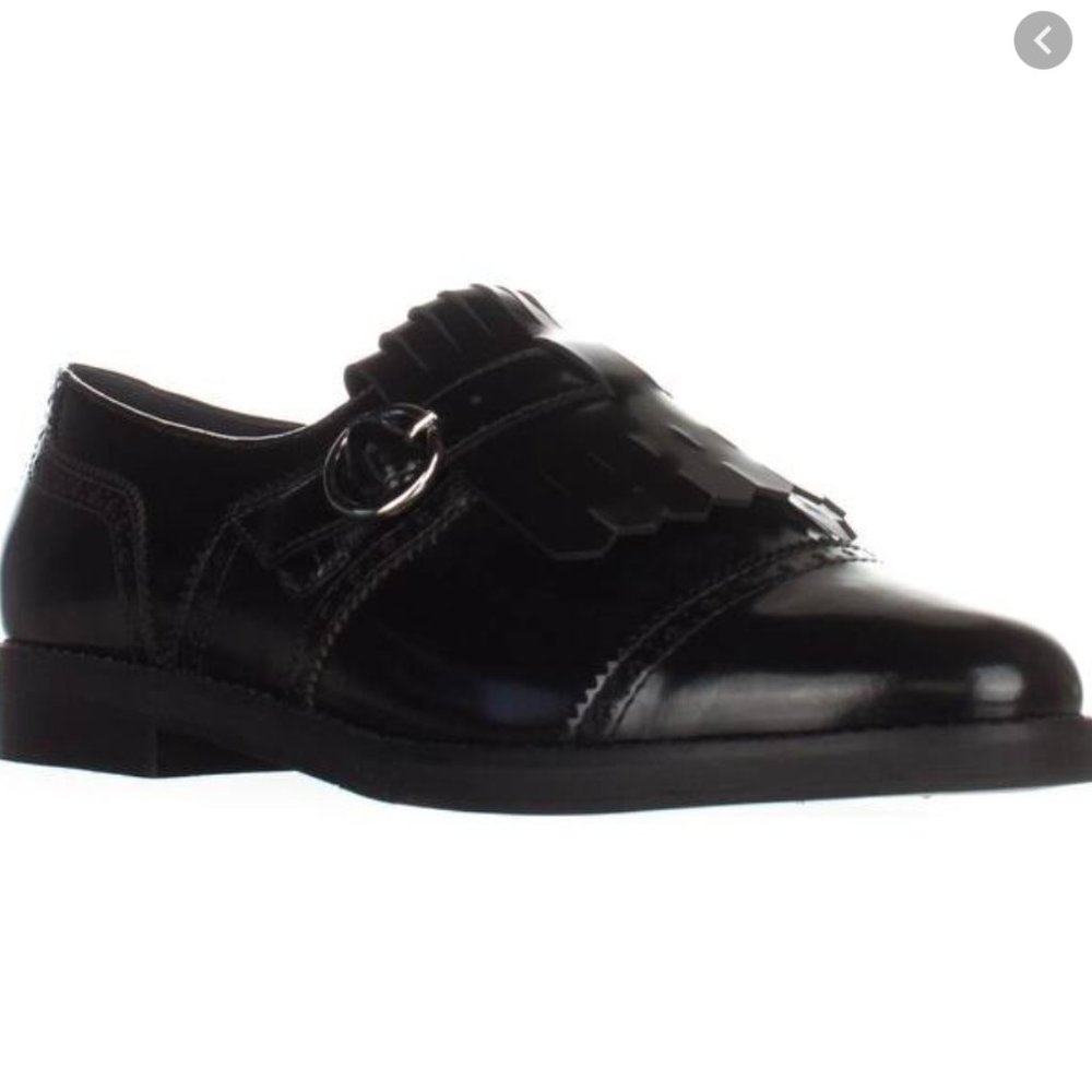 Isa Tapia Black Leather Oxford Loafers 8.5 - Picture 5 of 5